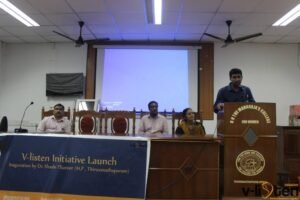Parasuram Thampi speaking at Vlisten Initiative inaugration event Nov, 2016
