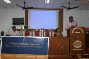 Zuhail Sainudeen speaking at Vlisten Initiative inaugration event Nov, 2016