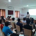 Parasuram Thampi delivering talk to Entreprenuership students at SreeKrishna Devaraya University, Andhra Pradesh