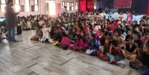 Parasuram Thampi delivering talk to Vincent Ferrer RDT school children on Emotion Management ed